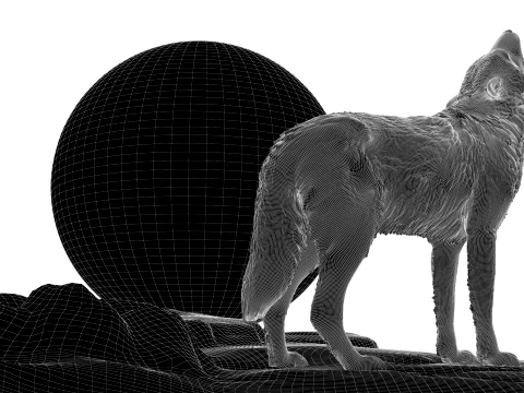 Howling Wolf 3D Model