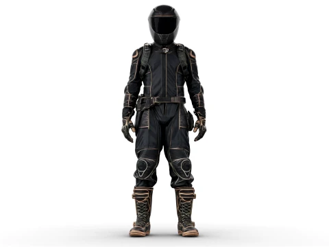 Motorcycle Rider 3D Model