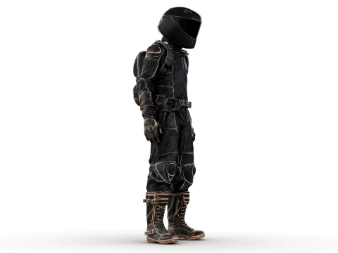 Motorcycle Rider 3D Model