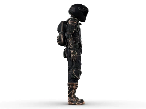 Motorcycle Rider 3D Model