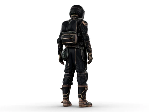 Motorcycle Rider 3D Model