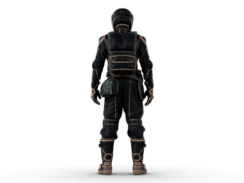 Motorcycle Rider 3D Model