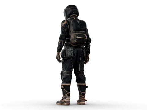 Motorcycle Rider 3D Model