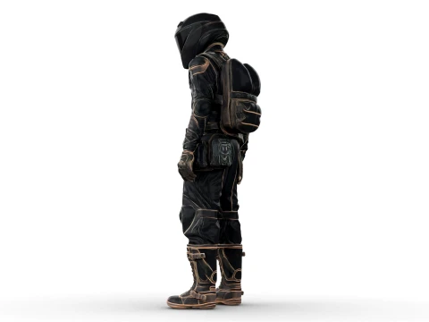 Motorcycle Rider 3D Model