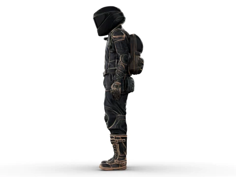 Motorcycle Rider 3D Model