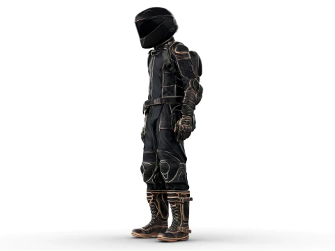 Motorcycle Rider 3D Model
