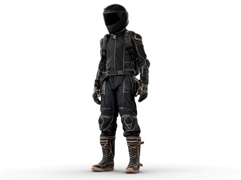 Motorcycle Rider 3D Model