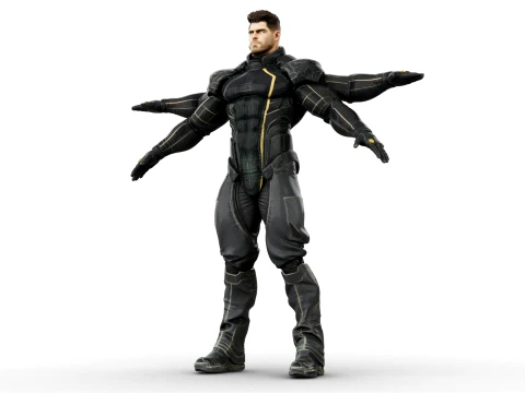Quadra Arm Sentinel character 3D Model