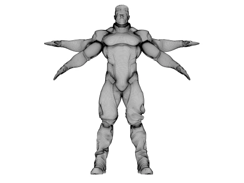 Quadra Arm Sentinel character 3D Model