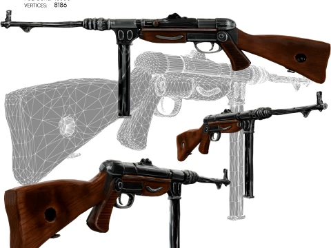 AK Style Rifle Weapon 3D Model