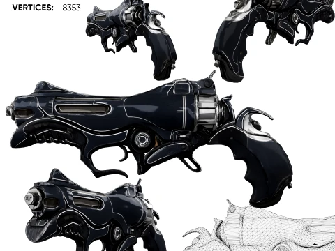 Futuristic Pistol 3D Model