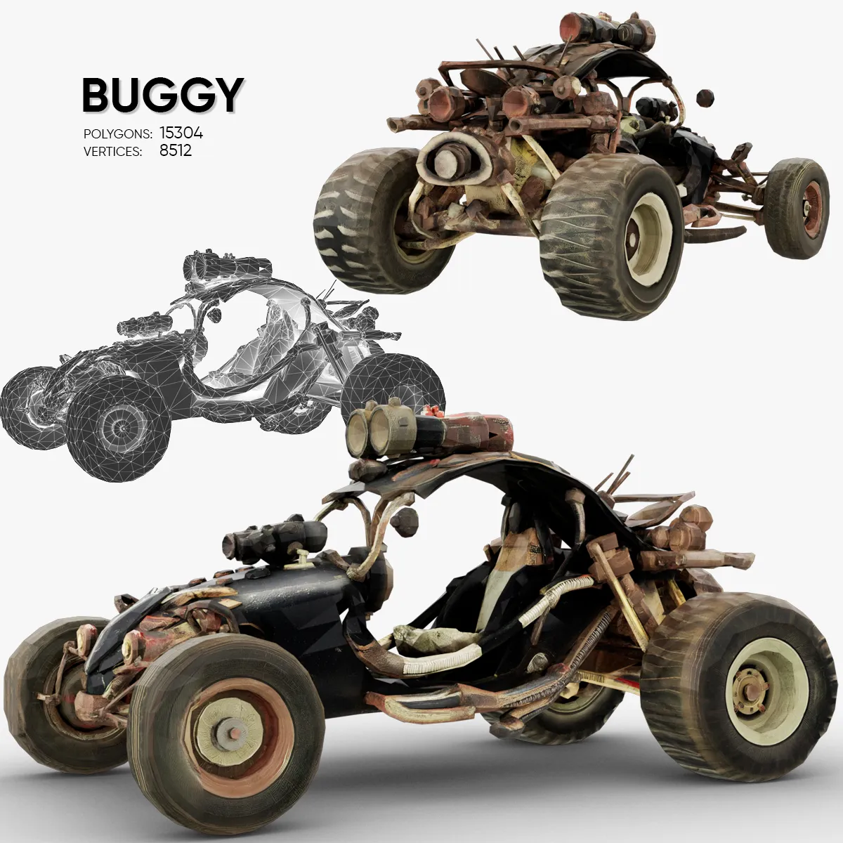 Buggy 3D Model .c4d .max .obj .3ds .fbx .stl .blend
