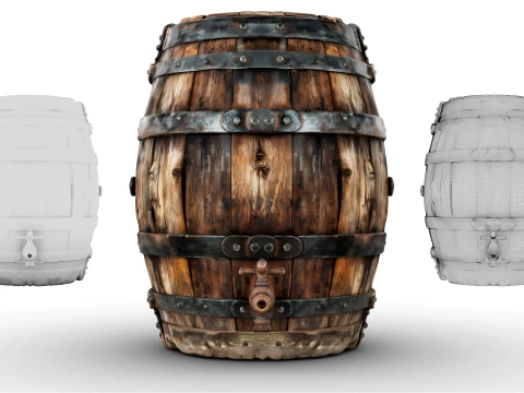 Weathered Barrel 3D Model