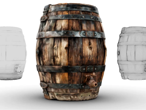 Weathered Barrel 3D Model