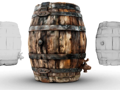 Weathered Barrel 3D Model