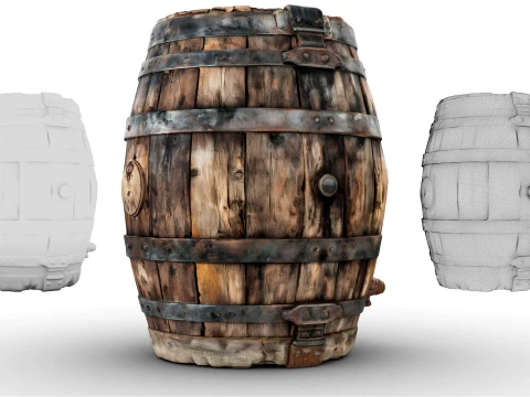 Weathered Barrel 3D Model