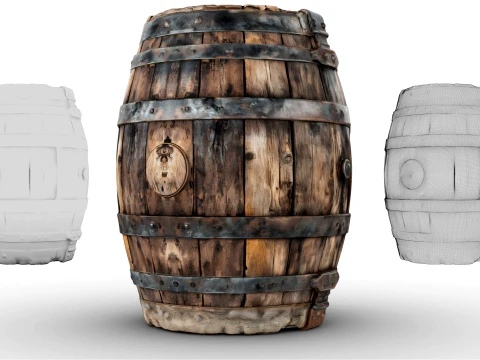 Weathered Barrel 3D Model