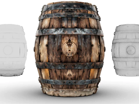 Weathered Barrel 3D Model