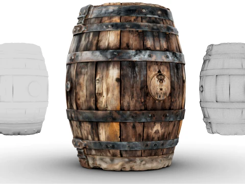 Weathered Barrel 3D Model