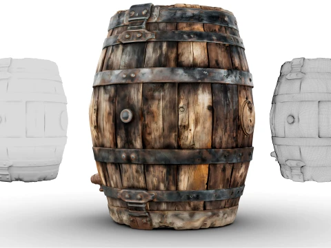 Weathered Barrel 3D Model