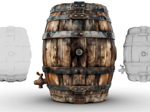 Weathered Barrel 3D Model