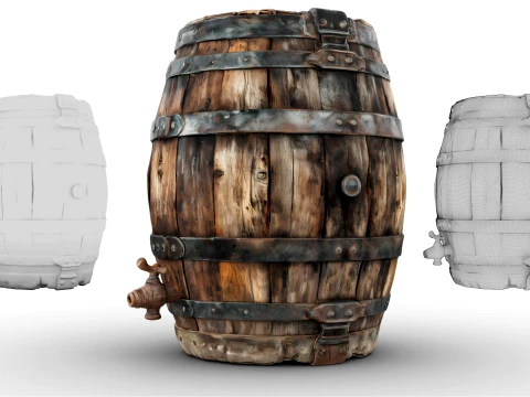 Weathered Barrel 3D Model