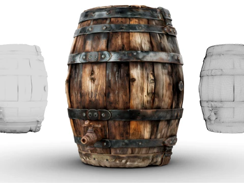 Weathered Barrel 3D Model