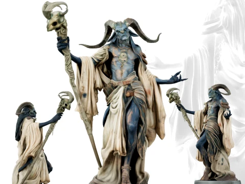 The Horned Conjuror Sculpture 3D Model