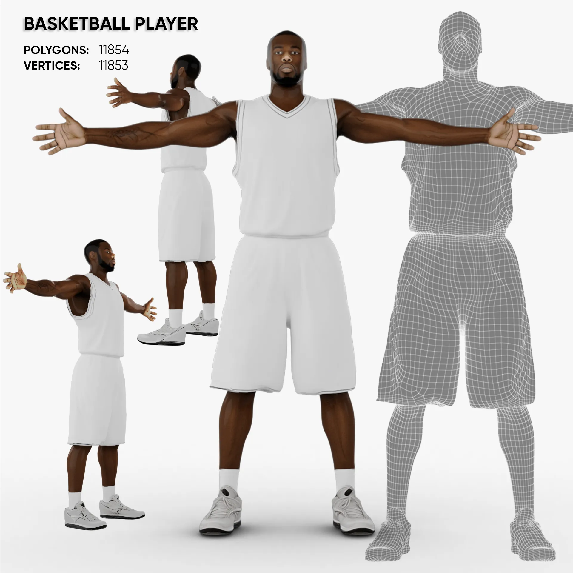 Basketball Player 3D Model .c4d .max .obj .3ds .fbx .stl .blend 
