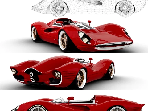 Race Car Crimson Velocity Model 3D