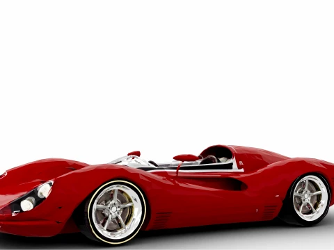 Race Car Crimson Velocity 3D Model