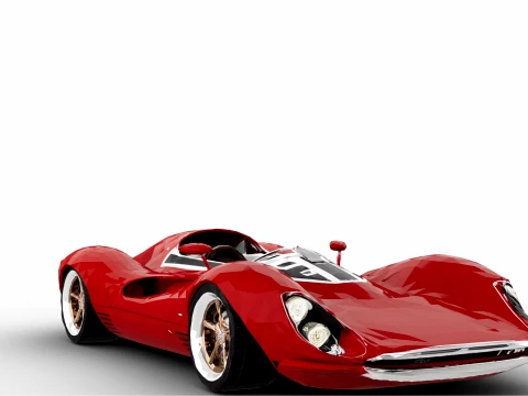 Race Car Crimson Velocity 3D Model