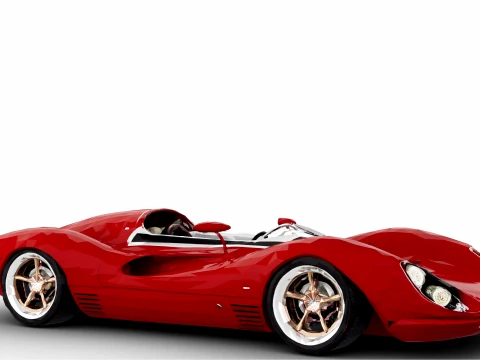 Race Car Crimson Velocity 3D Model