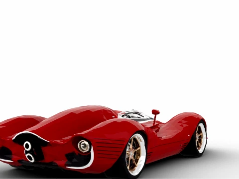 Race Car Crimson Velocity 3D Model