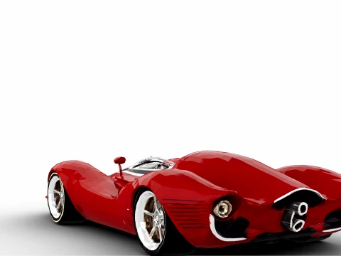 Race Car Crimson Velocity 3D Model
