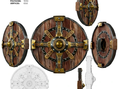 Iron Round Shield Model 3D