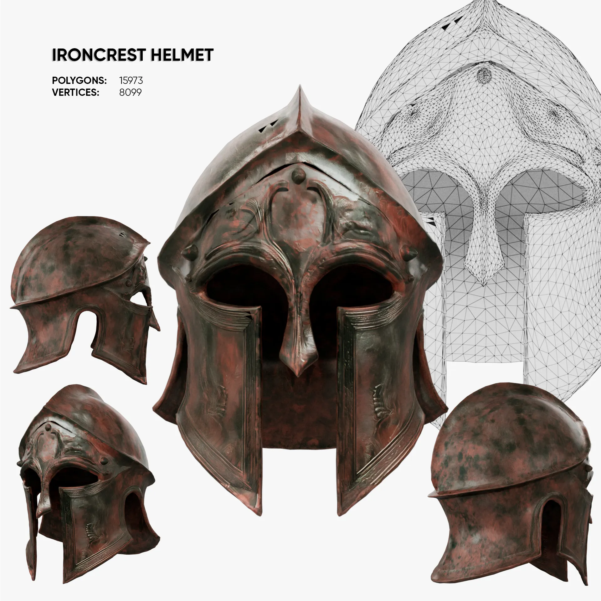 Ironcrest Helmet 3D Model .c4d .max .obj .3ds .fbx .stl .blend 