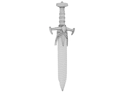 Leather Wrapped Sword 3D Model