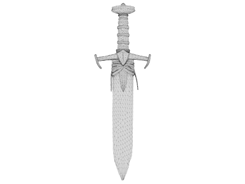 Leather Wrapped Sword 3D Model