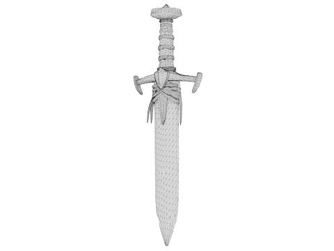 Leather Wrapped Sword 3D Model