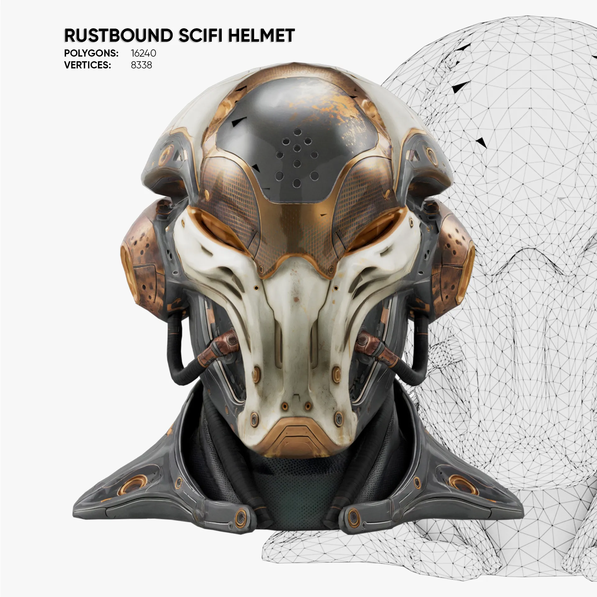 Rustbound Scifi Helmet 3D Model .c4d .max .obj .3ds .fbx .stl .blend 