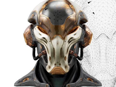 Rustbound Scifi Helmet Modello 3D