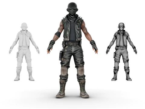 Wasteland Warrior 3D Model