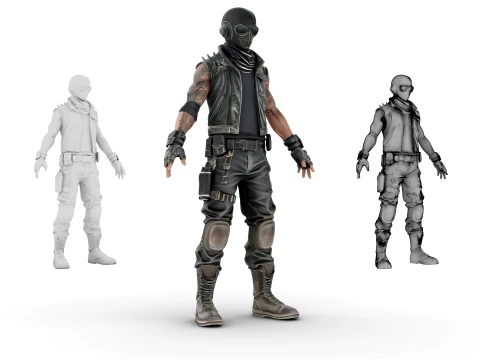 Wasteland Warrior 3D Model