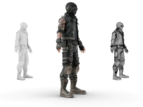 Wasteland Warrior 3D Model