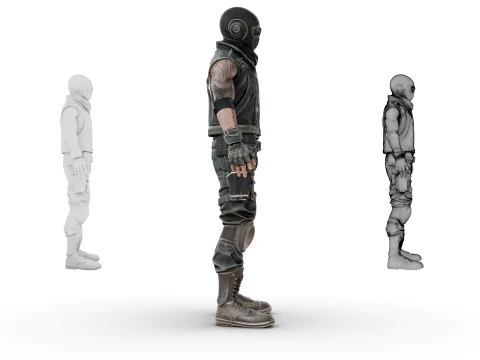 Wasteland Warrior 3D Model