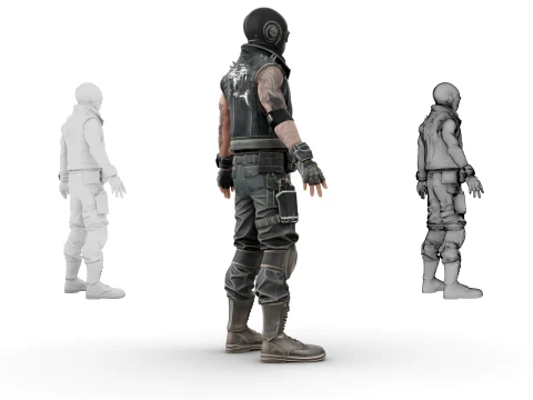 Wasteland Warrior 3D Model