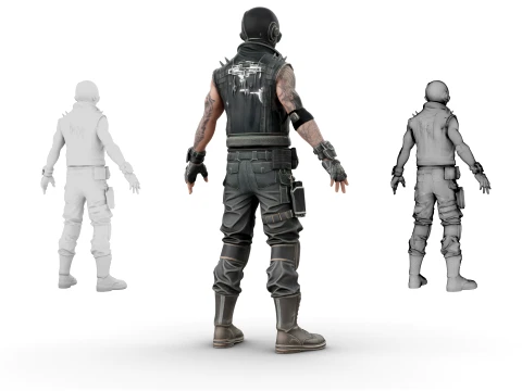 Wasteland Warrior 3D Model