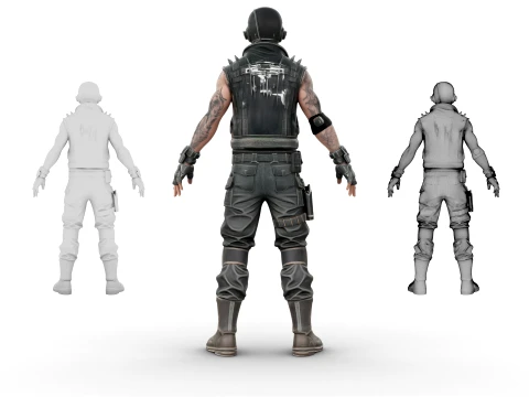 Wasteland Warrior 3D Model