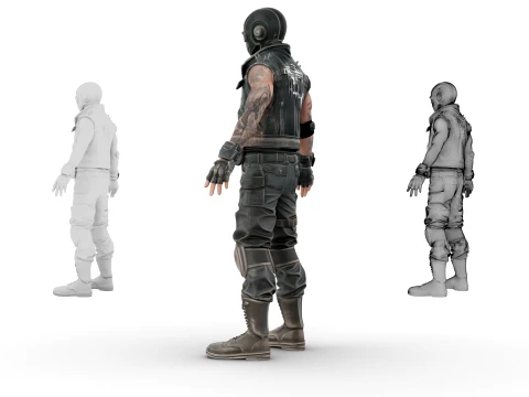 Wasteland Warrior 3D Model